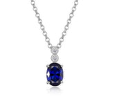Silver Necklace with Sapphire, Diamonds and Ruby
